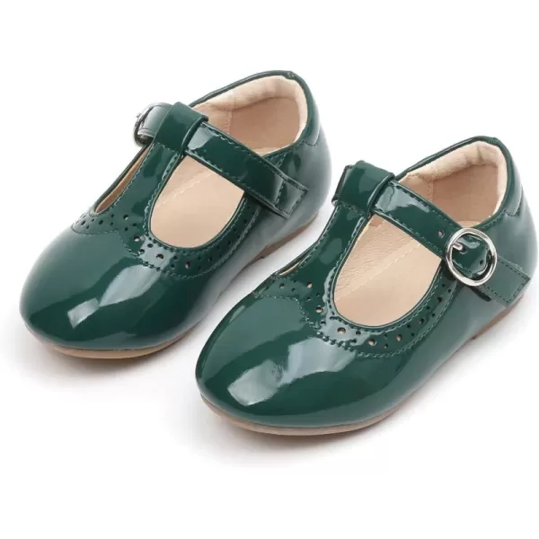 THEE BRON Girls TStrap Flats ToddlerLittle Kid Ballet Mary Jane Party Dress ShoesAg234green