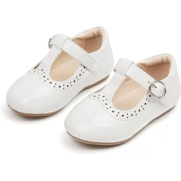 THEE BRON Girls TStrap Flats ToddlerLittle Kid Ballet Mary Jane Party Dress ShoesAg234white