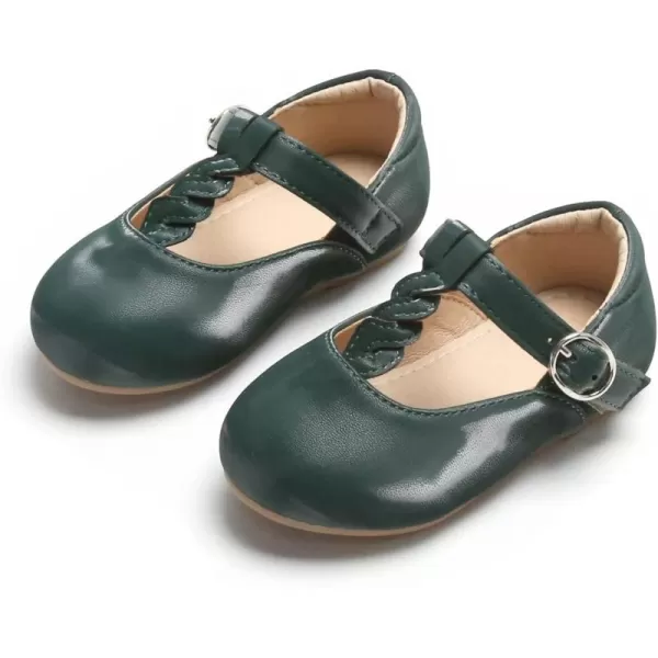 THEE BRON Girls TStrap Flats ToddlerLittle Kid Ballet Mary Jane Party Dress ShoesAg238green