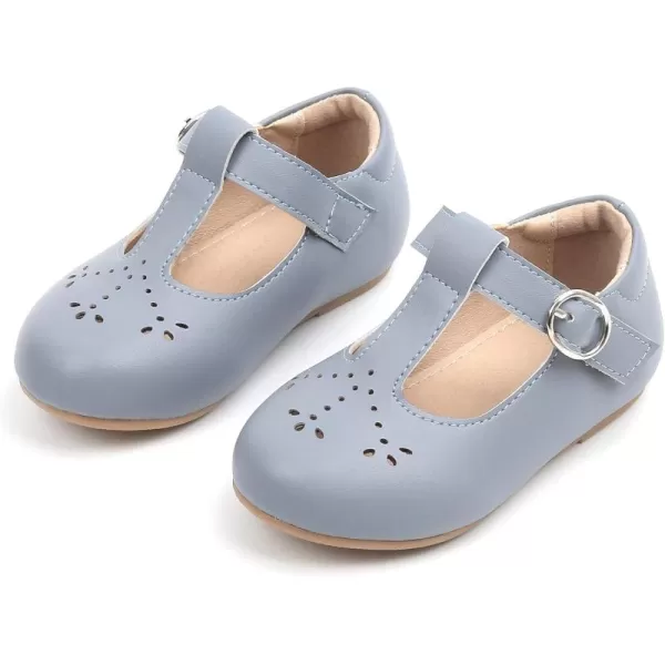 THEE BRON Girls TStrap Flats ToddlerLittle Kid Ballet Mary Jane Party Dress ShoesAg252grey