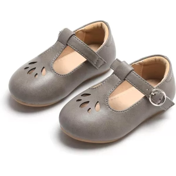 THEE BRON Girls TStrap Flats ToddlerLittle Kid Ballet Mary Jane Party Dress ShoesAg254grey