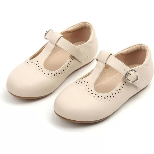 THEE BRON Girls TStrap Flats ToddlerLittle Kid Ballet Mary Jane Party Dress ShoesAx310beige