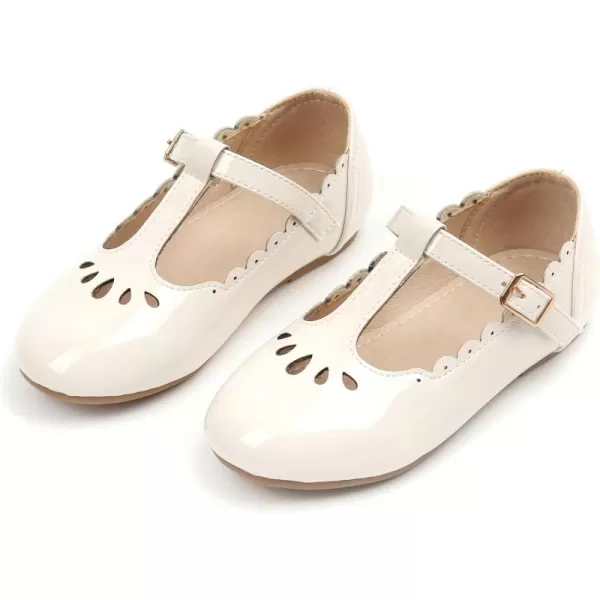 THEE BRON Girls TStrap Flats ToddlerLittle Kid Ballet Mary Jane Party Dress ShoesAx312beige