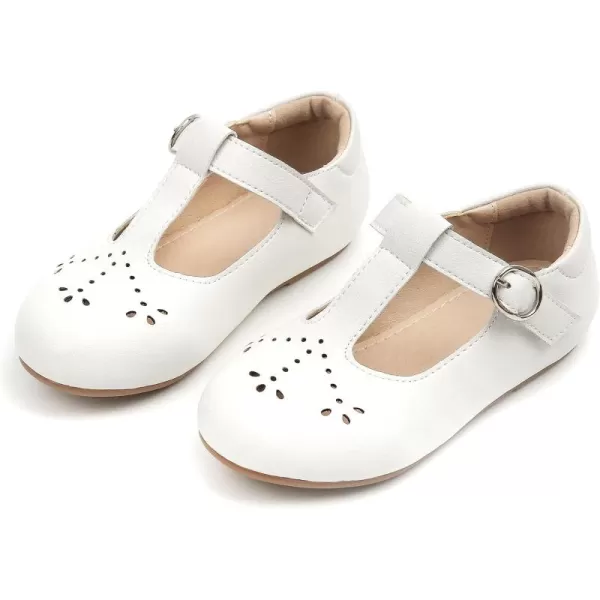THEE BRON Girls TStrap Flats ToddlerLittle Kid Ballet Mary Jane Party Dress ShoesAx314white