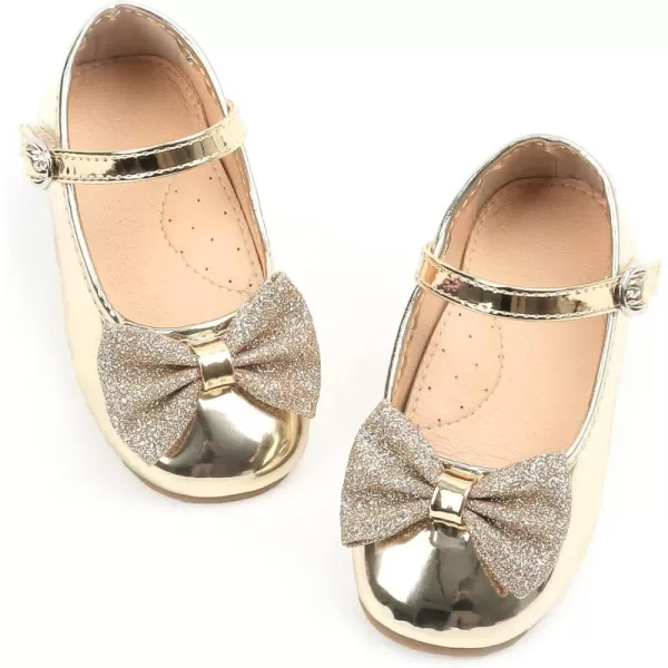 THEE BRON Girls ToddlerLittle Kid Ballet Mary Jane Flat Dress ShoesAf328gold