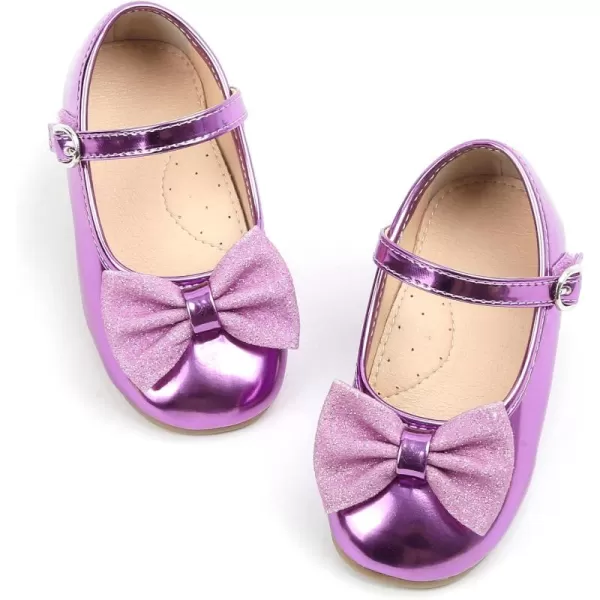 THEE BRON Girls ToddlerLittle Kid Ballet Mary Jane Flat Dress ShoesAf328purple