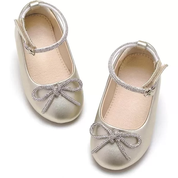 THEE BRON Girls ToddlerLittle Kid Ballet Mary Jane Flat Dress ShoesAf336gold