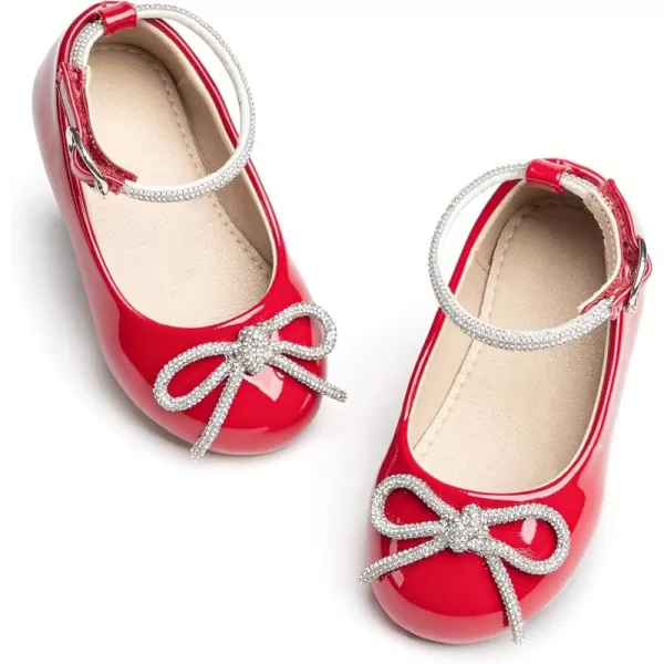 THEE BRON Girls ToddlerLittle Kid Ballet Mary Jane Flat Dress ShoesAf336red