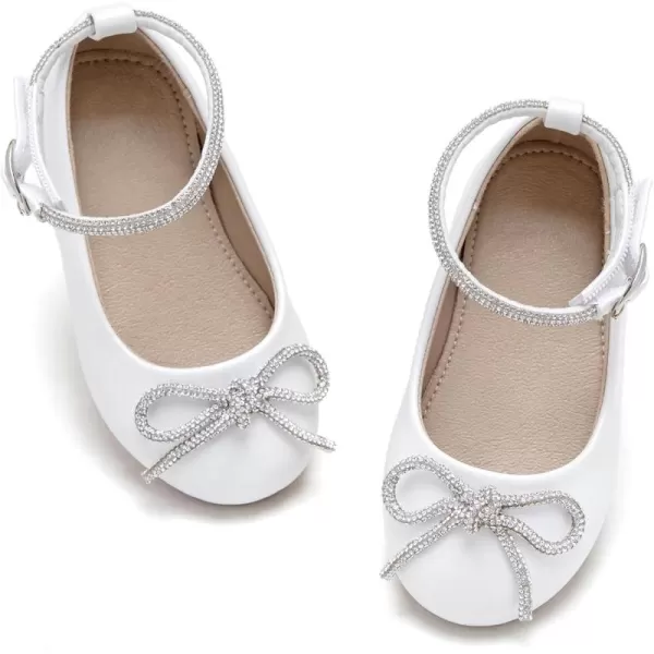 THEE BRON Girls ToddlerLittle Kid Ballet Mary Jane Flat Dress ShoesAf336white