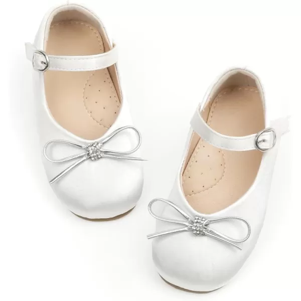 THEE BRON Girls ToddlerLittle Kid Ballet Mary Jane Flat Dress ShoesAf358white