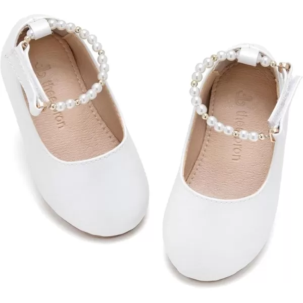 THEE BRON Girls ToddlerLittle Kid Ballet Mary Jane Flat Dress ShoesAf404white