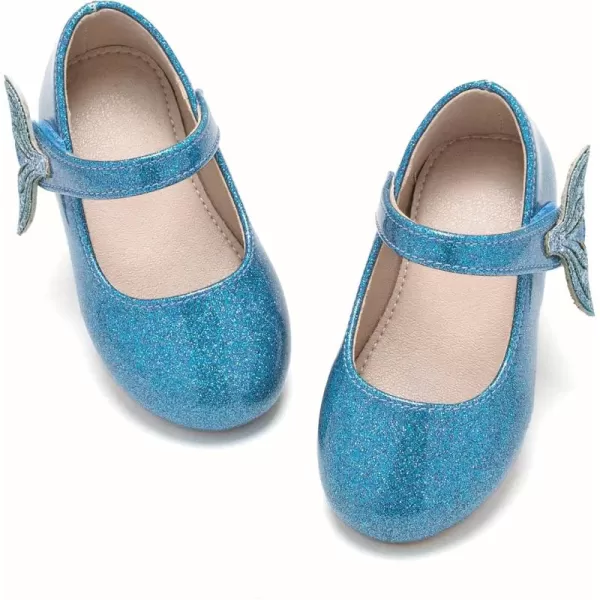 THEE BRON Girls ToddlerLittle Kid Ballet Mary Jane Flat Dress ShoesAf422elsa Blue