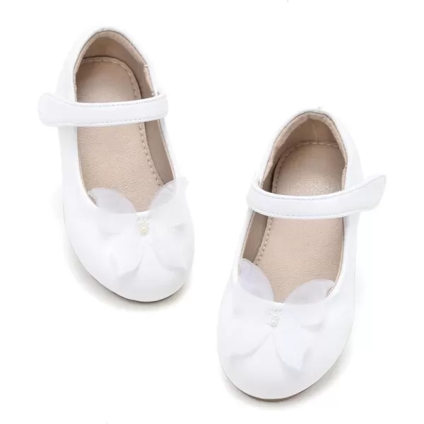 THEE BRON Girls ToddlerLittle Kid Ballet Mary Jane Flat Dress ShoesAf426white