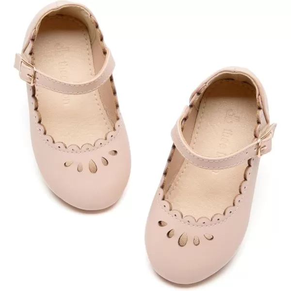 THEE BRON Girls ToddlerLittle Kid Ballet Mary Jane Flat Dress ShoesAf440apricot Pink