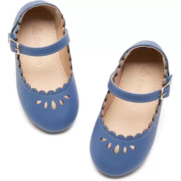 THEE BRON Girls ToddlerLittle Kid Ballet Mary Jane Flat Dress ShoesAf440blue