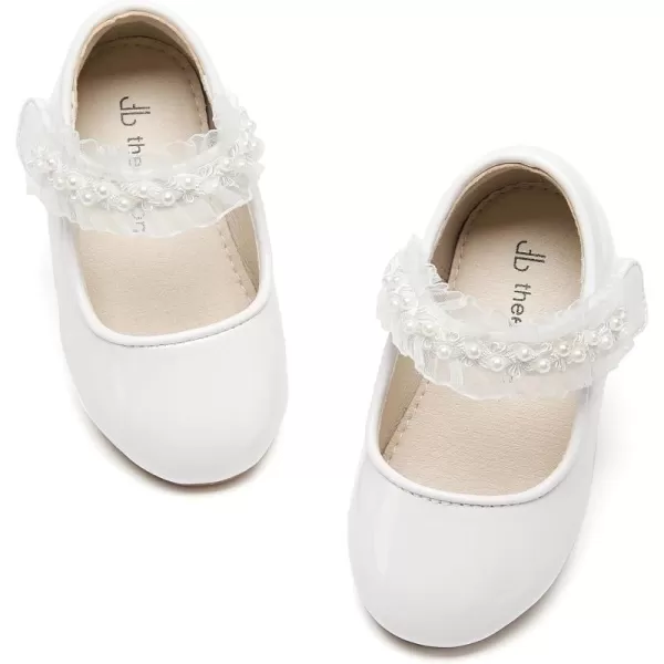 THEE BRON Girls ToddlerLittle Kid Ballet Mary Jane Flat Dress ShoesAf446white
