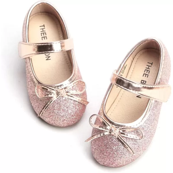THEE BRON Girls ToddlerLittle Kid Ballet Mary Jane Flat Dress ShoesG03 Rose