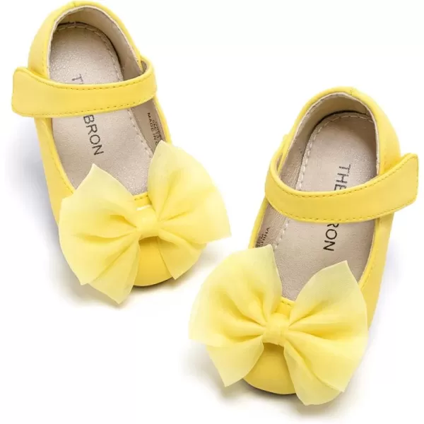 THEE BRON Girls ToddlerLittle Kid Ballet Mary Jane Flat Dress ShoesG06 Yellow