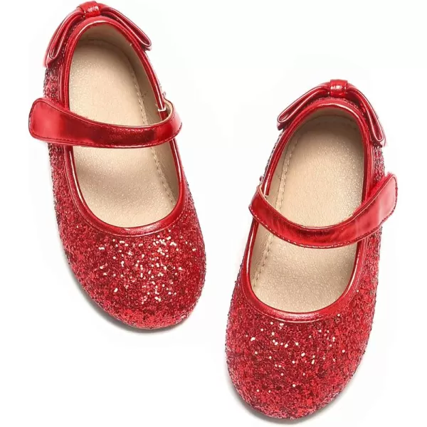 THEE BRON Girls ToddlerLittle Kid Ballet Mary Jane Flat Dress ShoesGe10red