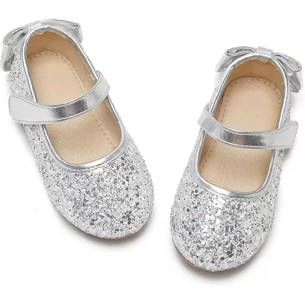 THEE BRON Girls ToddlerLittle Kid Ballet Mary Jane Flat Dress ShoesGe10silver