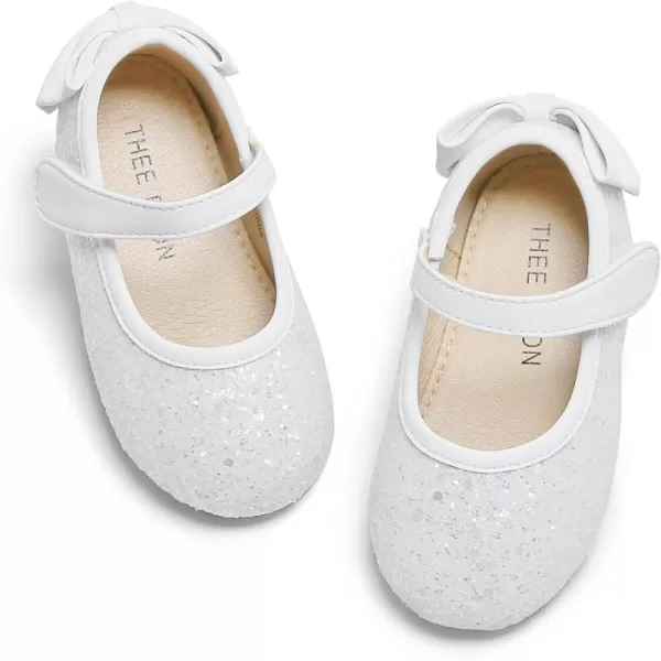 THEE BRON Girls ToddlerLittle Kid Ballet Mary Jane Flat Dress ShoesGe10white