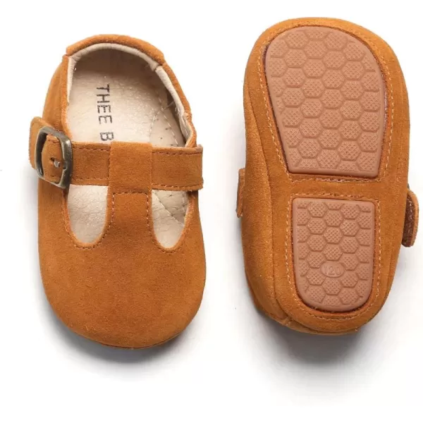 THEE BRON Infant Toddler Baby Soft Sole Leather Shoes for Girls Boys Walking Sneakers8511brown