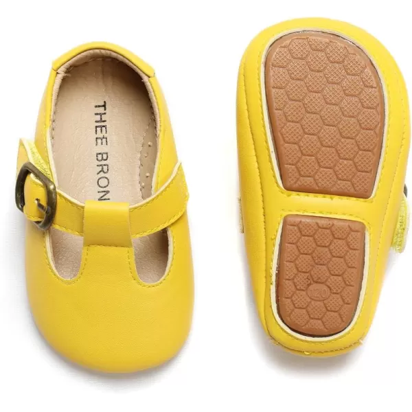 THEE BRON Infant Toddler Baby Soft Sole Leather Shoes for Girls Boys Walking Sneakers8511yellow