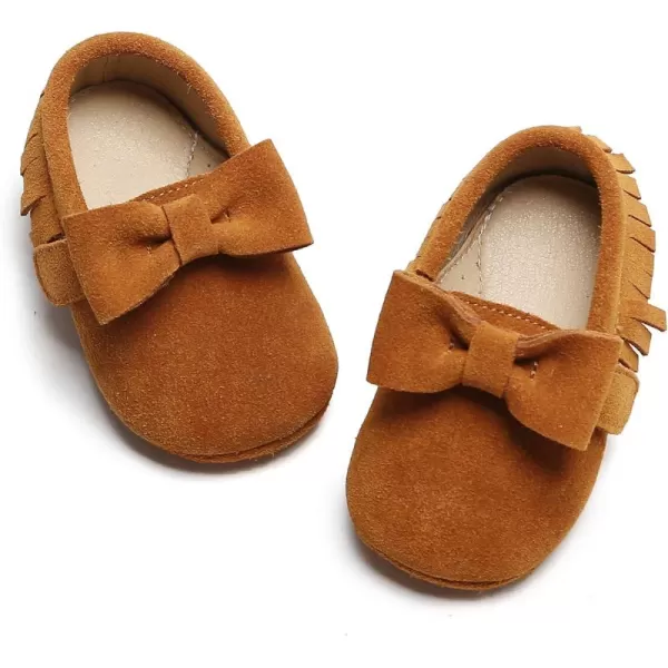THEE BRON Infant Toddler Baby Soft Sole Leather Shoes for Girls Boys Walking Sneakers8516brown