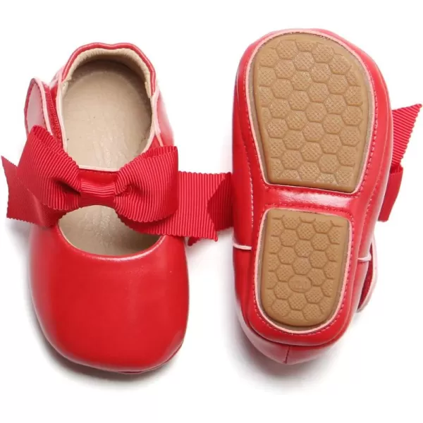 THEE BRON Infant Toddler Baby Soft Sole Leather Shoes for Girls Boys Walking Sneakers8518red