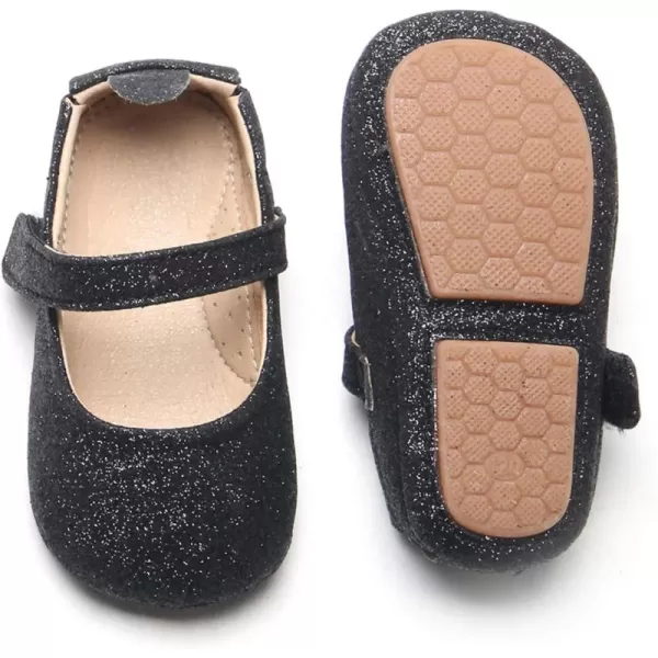 THEE BRON Infant Toddler Baby Soft Sole Leather Shoes for Girls Boys Walking Sneakers8788black