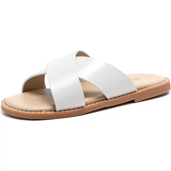 THEE BRON Princess Dress Slippers Slides Sandals for Little GirlsAa382white