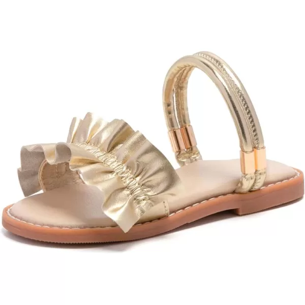 THEE BRON Princess Dress Slippers Slides Sandals for Little GirlsAa384gold