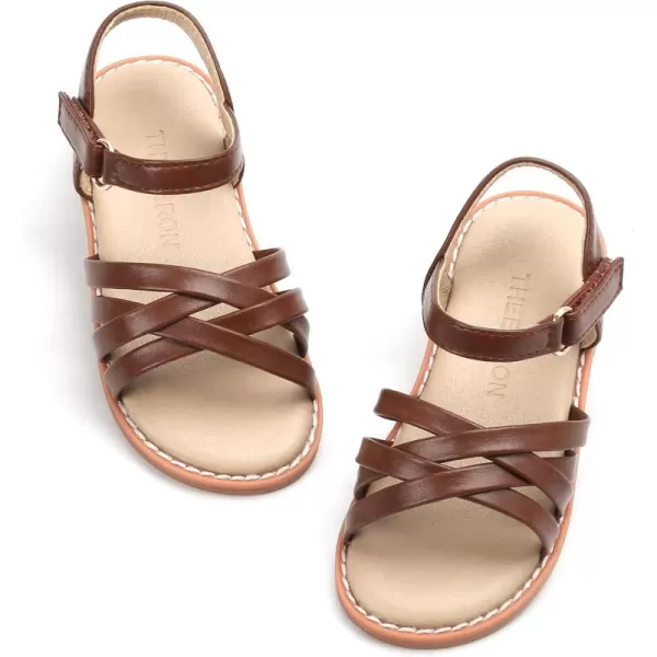 THEE BRON Toddler Girl Dress Sandals Sandalias para NiasAa304brown