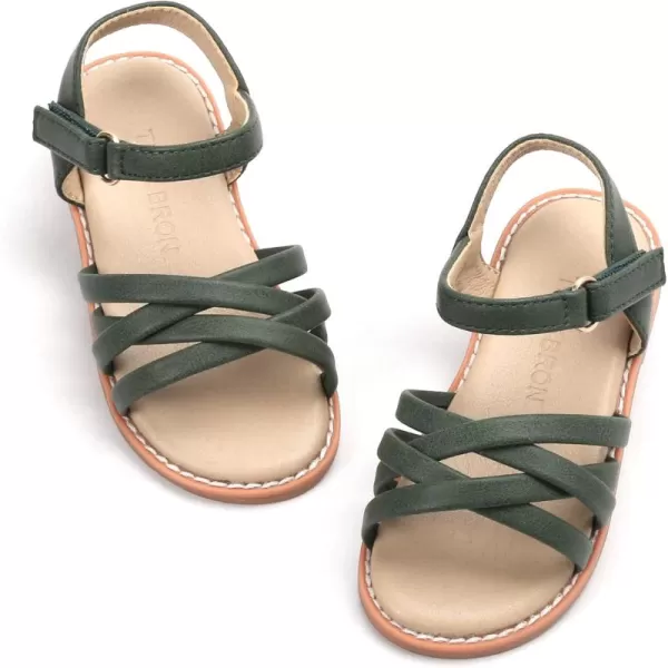 THEE BRON Toddler Girl Dress Sandals Sandalias para NiasAa304green