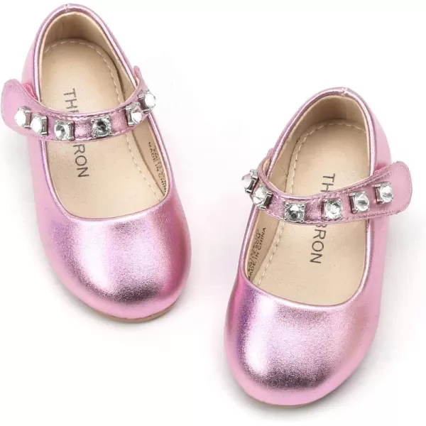 THEE BRON Toddler Girls Shoes Mary Jane Flats for Girls Ballerina Dress ShoesA2132purple