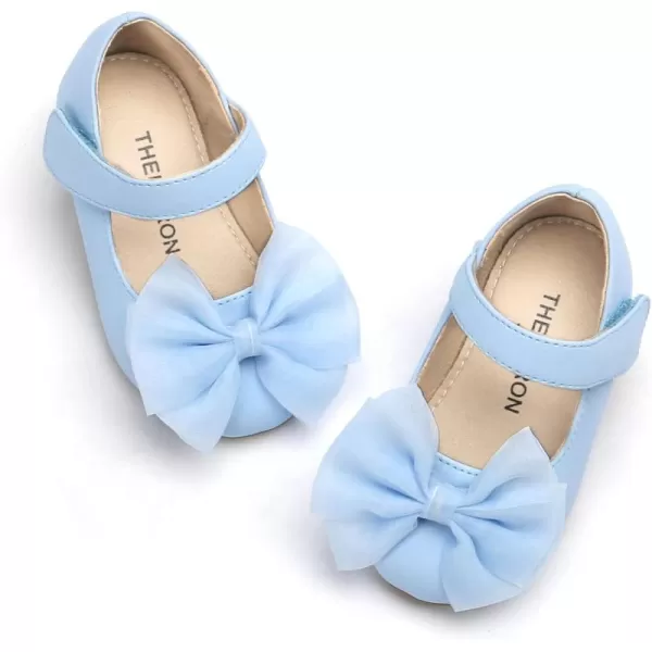 THEE BRON Toddler Girls Shoes Mary Jane Flats for Girls Ballerina Dress ShoesAg207blue