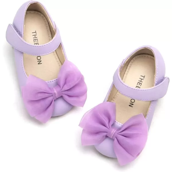 THEE BRON Toddler Girls Shoes Mary Jane Flats for Girls Ballerina Dress ShoesAg207purple