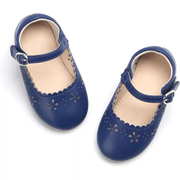 THEE BRON Toddler Girls Shoes Mary Jane Flats for Girls Ballerina Dress ShoesAg209blue