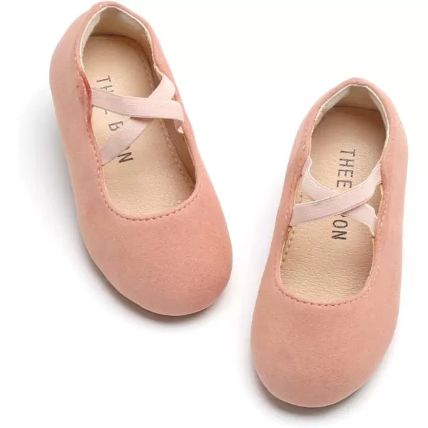 THEE BRON Toddler Girls Shoes Mary Jane Flats for Girls Ballerina Dress ShoesAg250pink