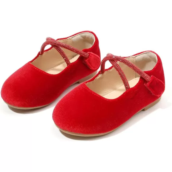 THEE BRON Toddler Little Girl Shoes Flower Mary Jane Flats Zapatos de Vestir de NiasAf332red