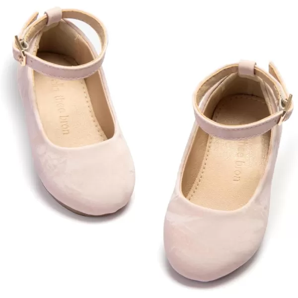 THEE BRON Toddler Little Girl Shoes Flower Mary Jane Flats Zapatos de Vestir de NiasAf466pink