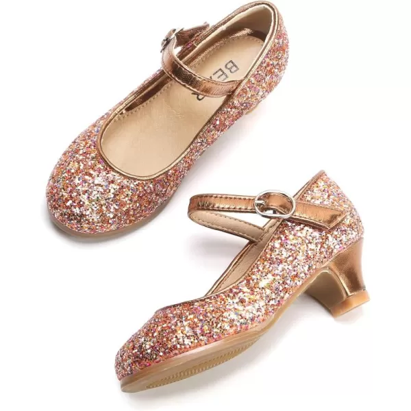 THEE BRON Toddler Little Girls Low Medium Heel Dress Flats Mary Jane Pumps901 ToddlerRose10M