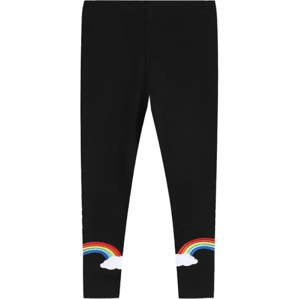 THEE BRON ToddlerLittle Girls Basic Cotton Ankle Leggings Pants08black Rainbow