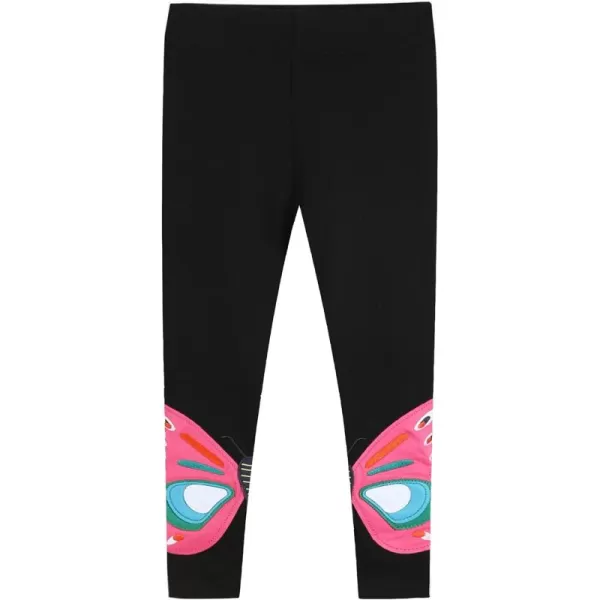 THEE BRON ToddlerLittle Girls Basic Cotton Ankle Leggings Pants10black Butterfly