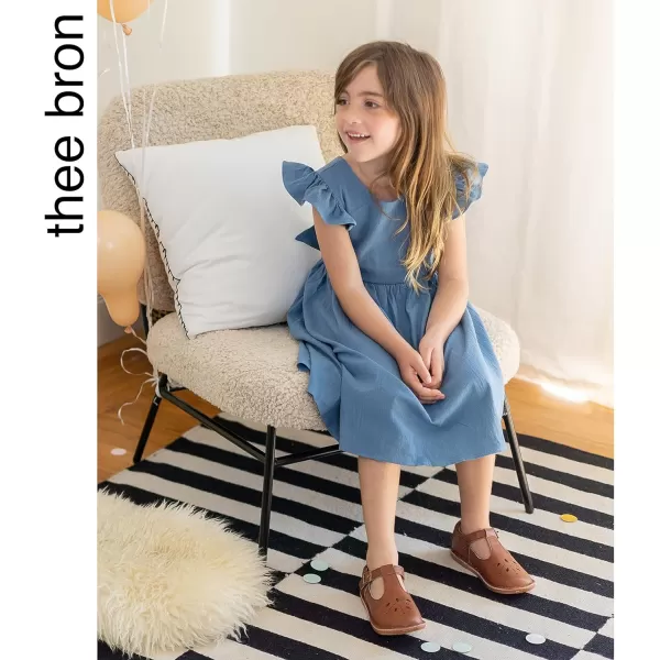 THEE BRON Girls Mary Jane Flats Toddler Kids School Uniform Party Dress ShoesA68brown