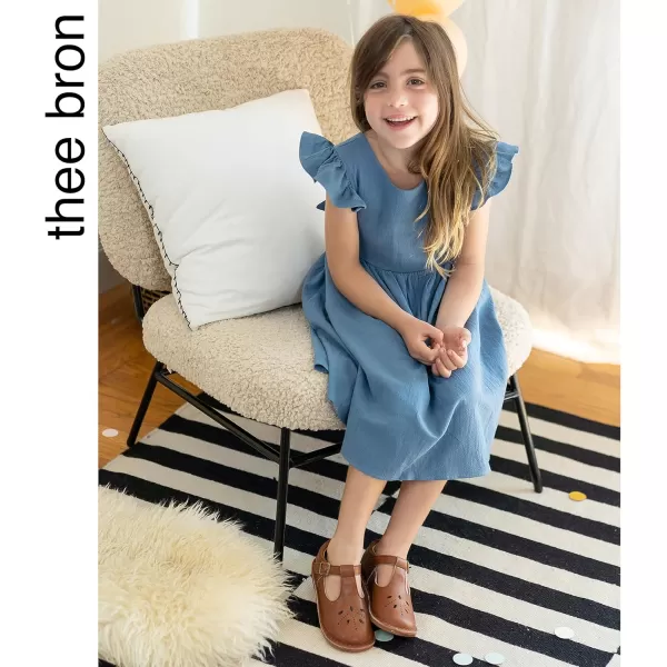 THEE BRON Girls Mary Jane Flats Toddler Kids School Uniform Party Dress ShoesA68brown