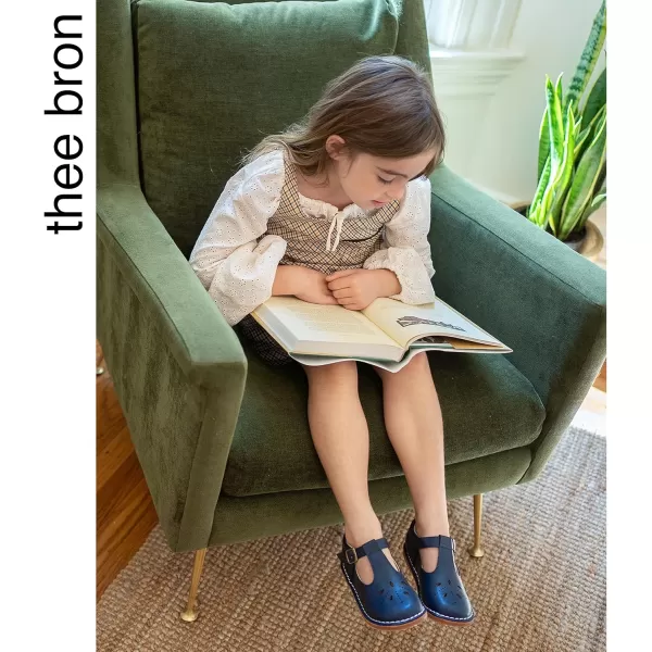 THEE BRON Girls Mary Jane Flats Toddler Kids School Uniform Party Dress ShoesA68dark Blue