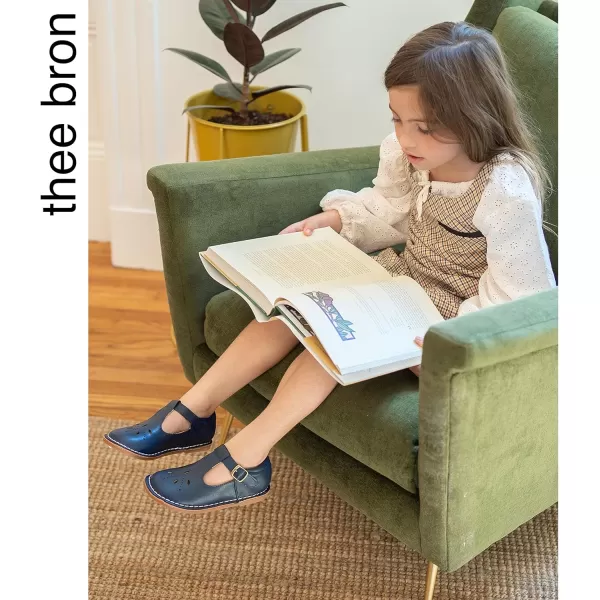 THEE BRON Girls Mary Jane Flats Toddler Kids School Uniform Party Dress ShoesA68dark Blue