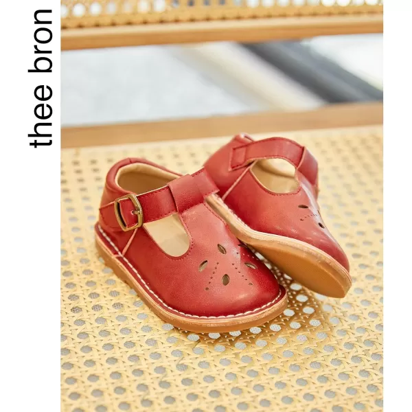 THEE BRON Girls Mary Jane Flats Toddler Kids School Uniform Party Dress ShoesA68red