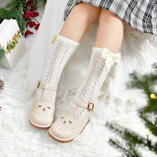 THEE BRON Girls Mary Jane Flats Toddler Kids School Uniform Party Dress ShoesA76beige